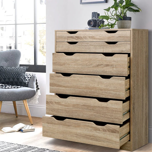 Chest of Drawers Tallboy Dresser Table Storage Cabinet Oak