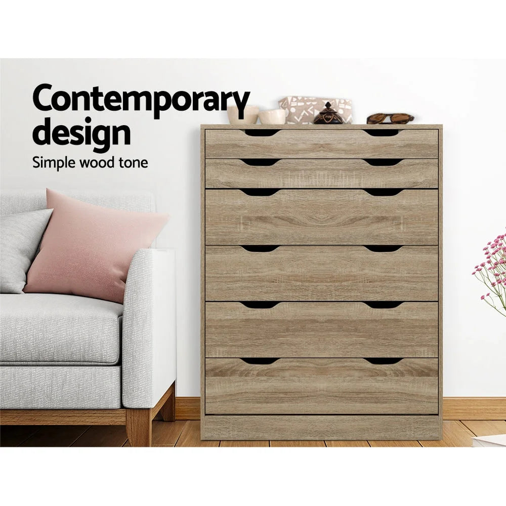 Chest of Drawers Tallboy Dresser Table Storage Cabinet Oak