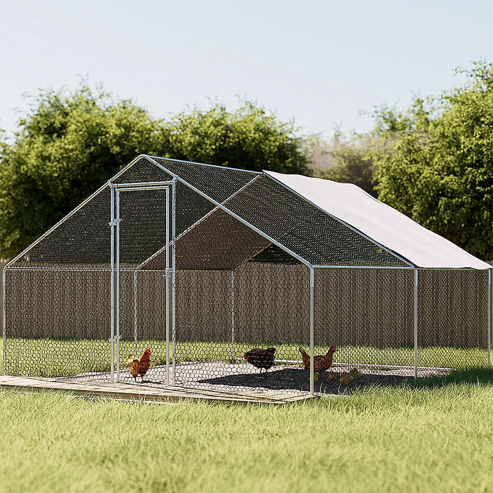 Chicken Coop Cage 3x4x2M Galvanized Steel