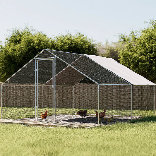 Chicken Coop Cage 3x4x2M Galvanized Steel