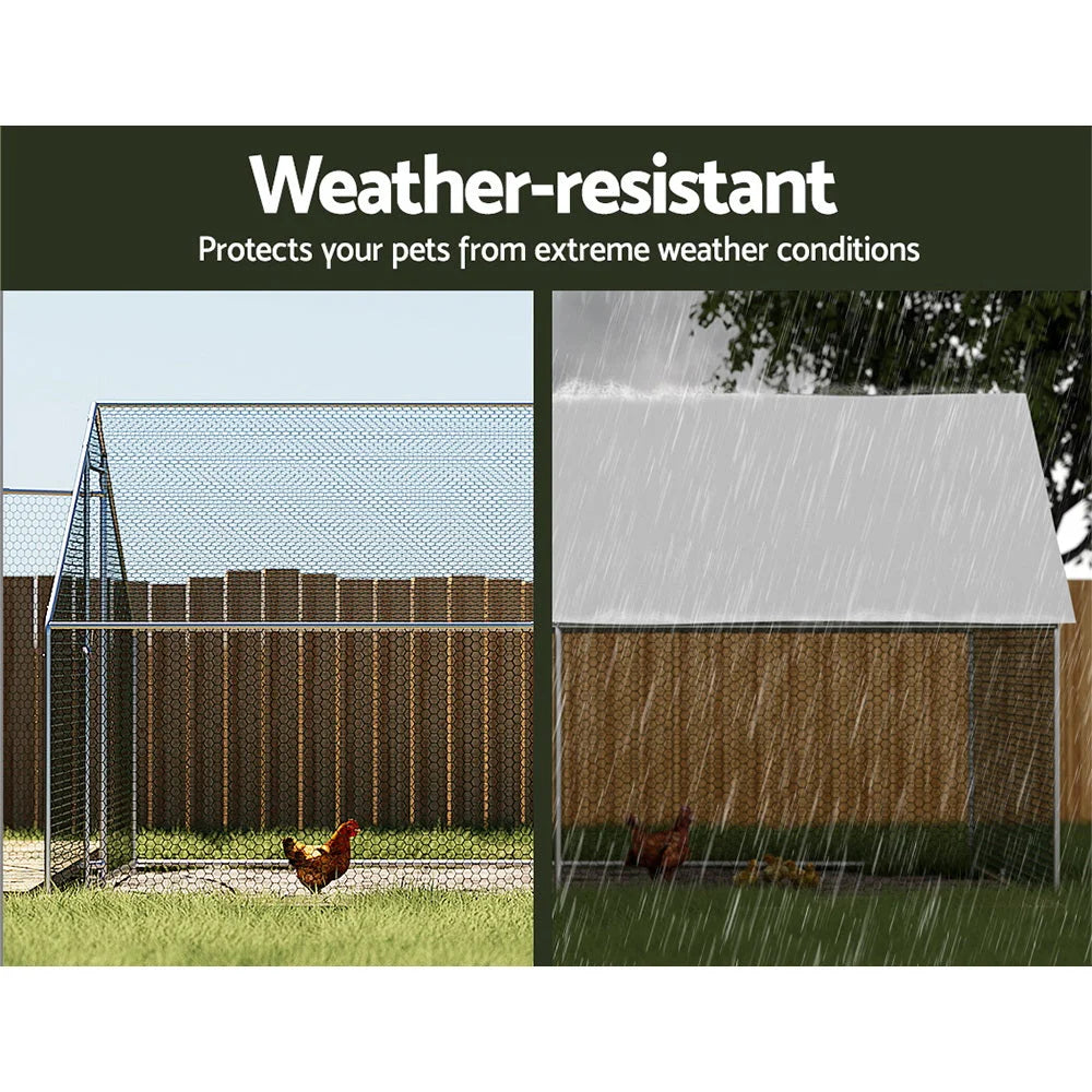 Chicken Coop Cage 3x4x2M Galvanized Steel