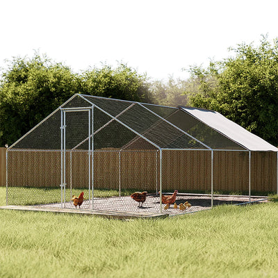 Chicken Coop Cage 3x6x2M Galvanized Steel