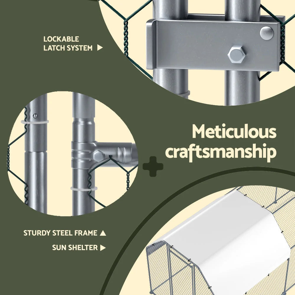 Chicken Coop Cage Run Rabbit Hutch Large Walk-In Hen House