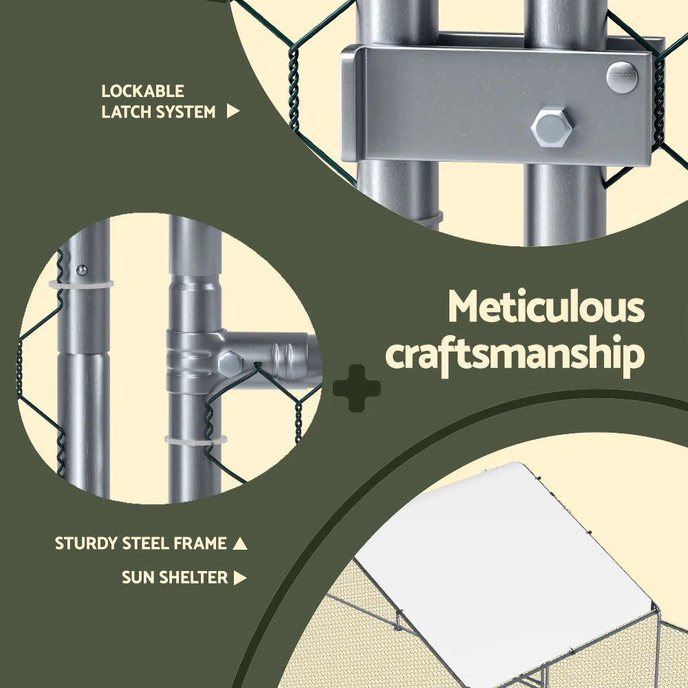 Chicken Coop Cage Run Rabbit Hutch Large Walk-In Hen House