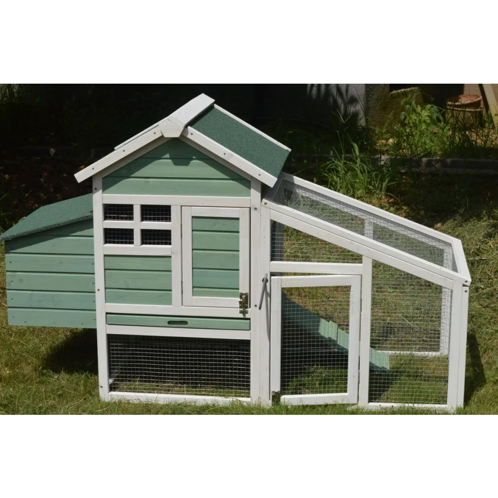 Chicken Coop Green Small with Nesting Box for 2 Chickens
