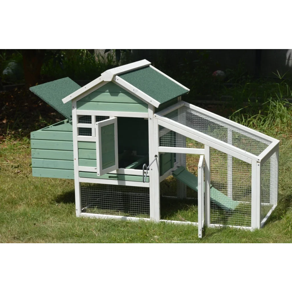 Chicken Coop Green Small with Nesting Box for 2 Chickens