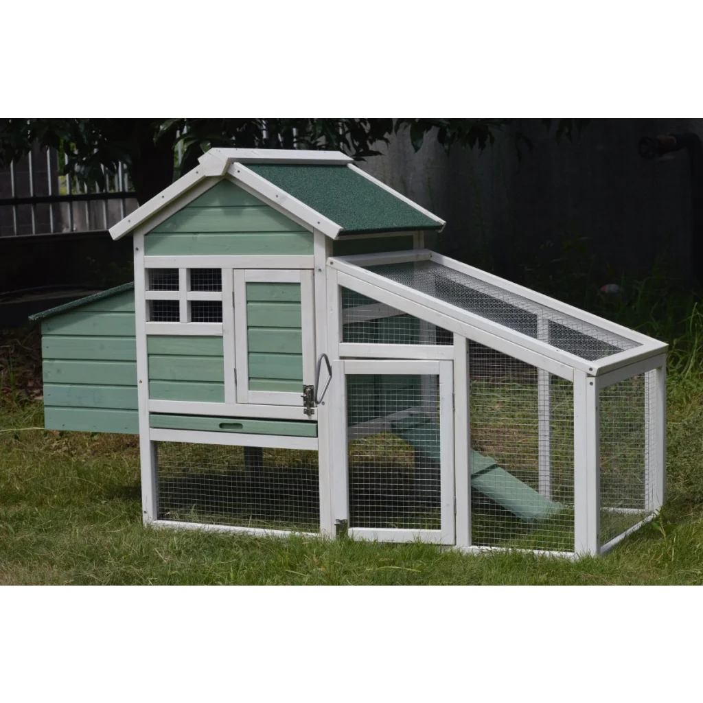 Chicken Coop Green Small with Nesting Box for 2 Chickens