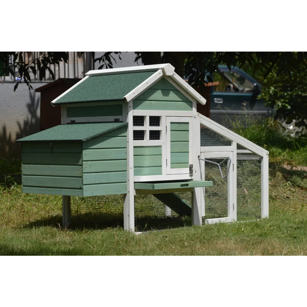 Chicken Coop Green Small with Nesting Box for 2 Chickens