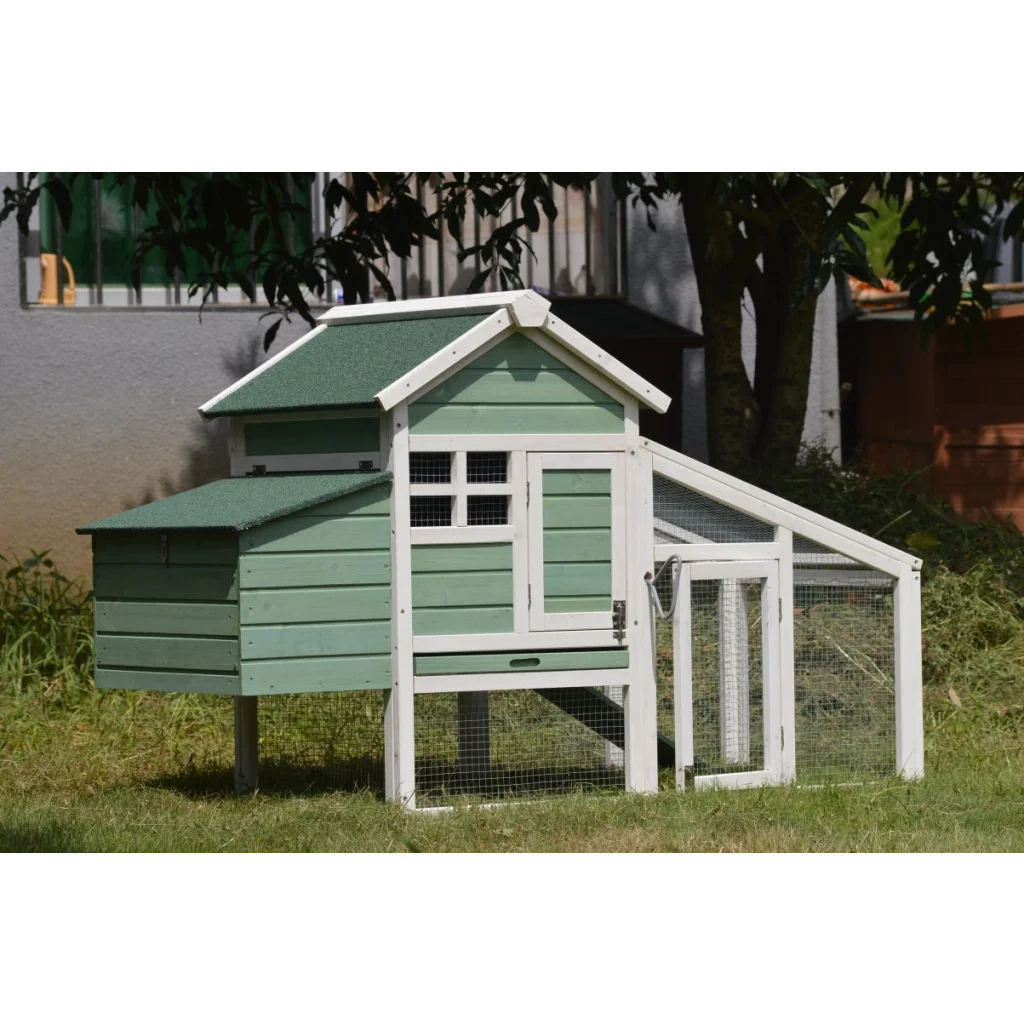 Chicken Coop Green Small with Nesting Box for 2 Chickens