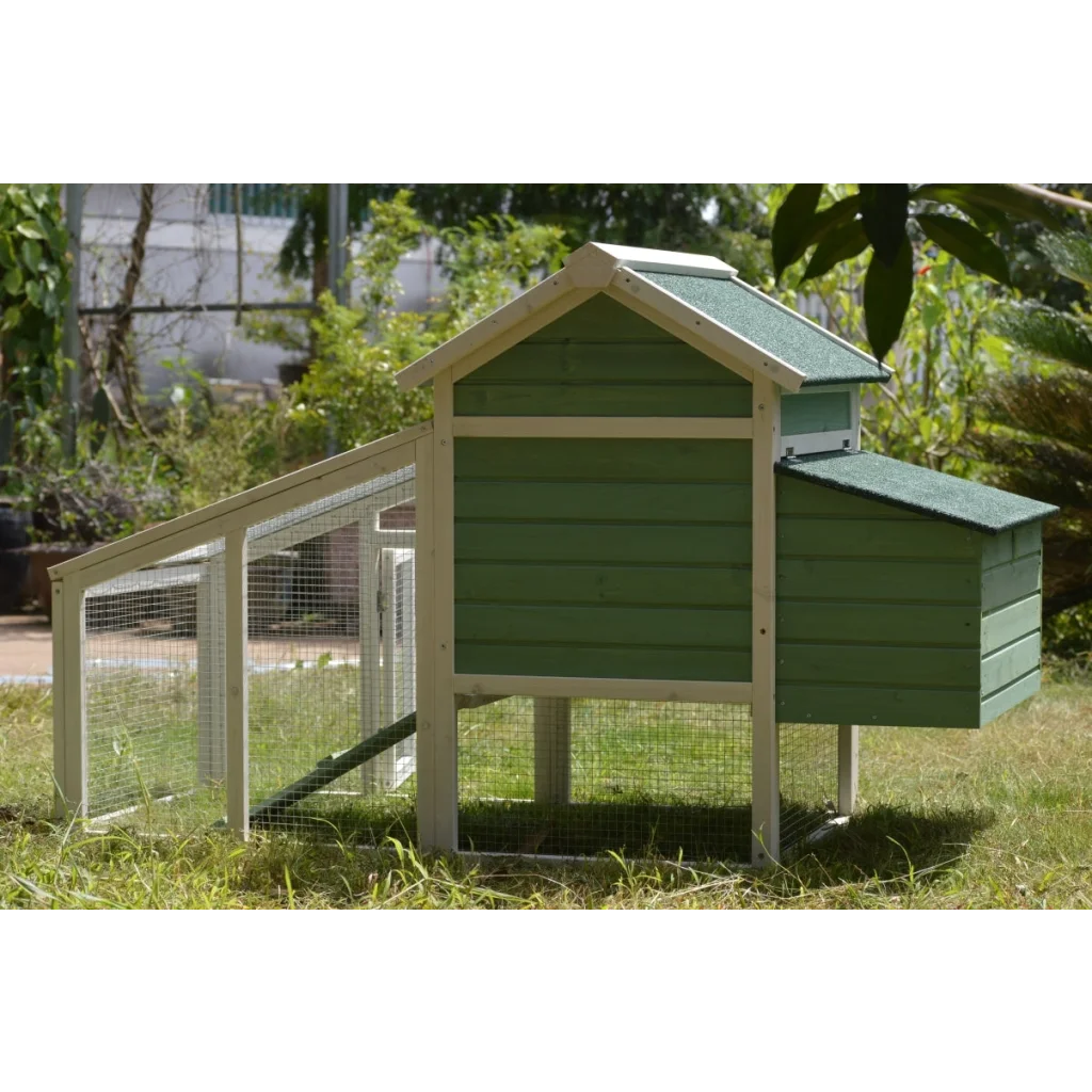 Chicken Coop Green Small with Nesting Box for 2 Chickens