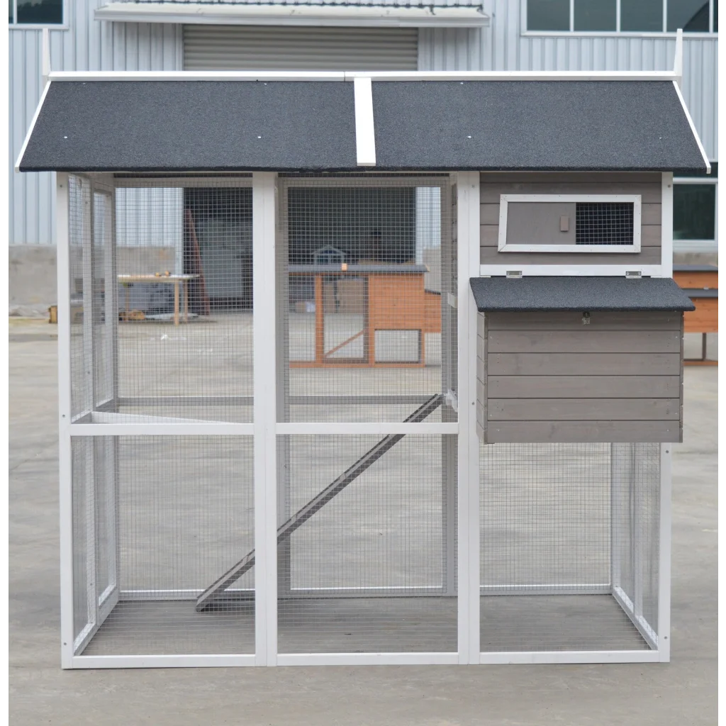 Chicken Coop - Grey XL Rabbit Guinea Pig Hutch Ferret Hen