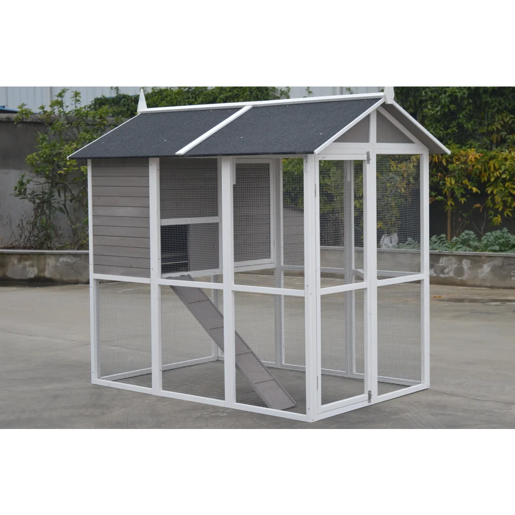 Chicken Coop - Grey XL Rabbit Guinea Pig Hutch Ferret Hen