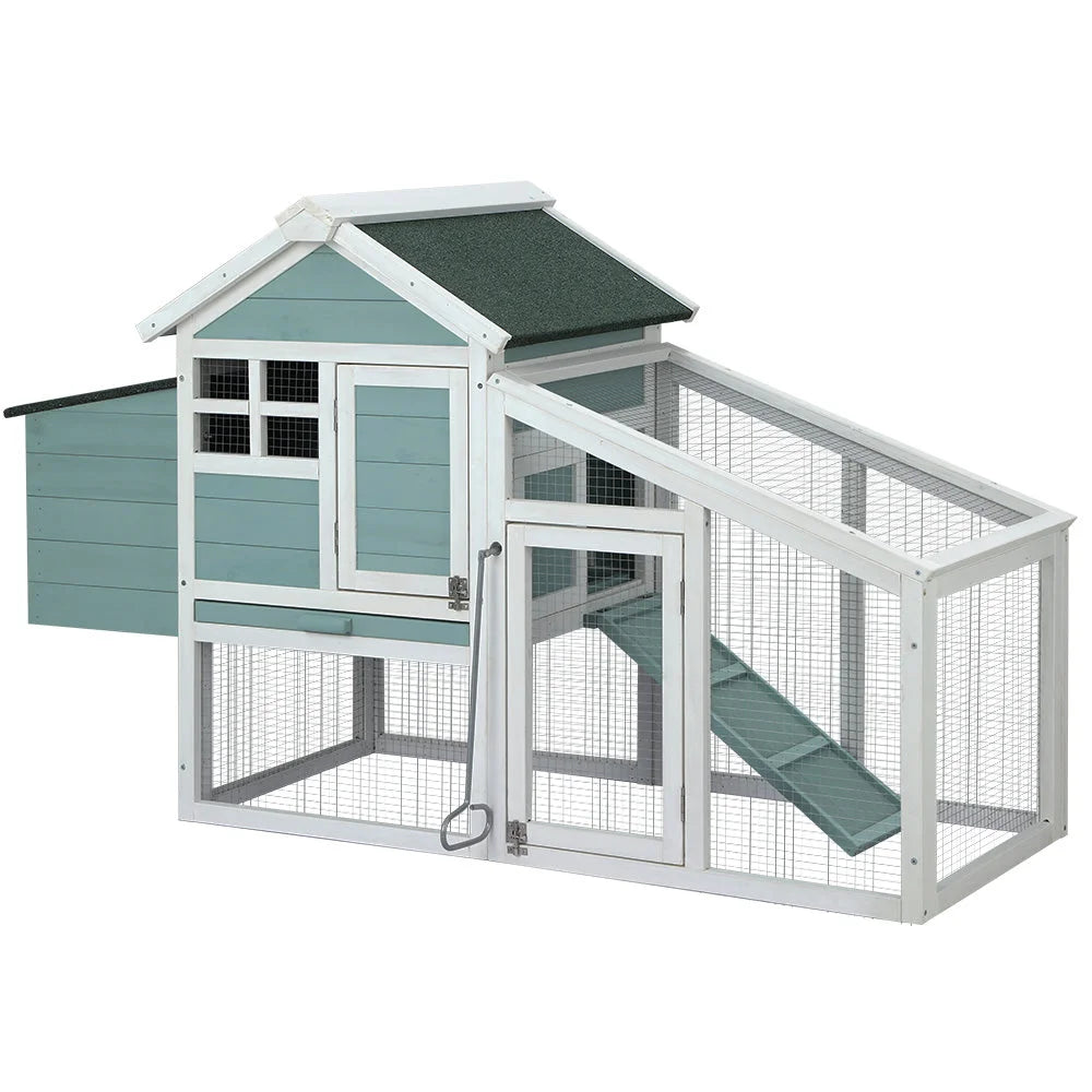 Chicken Coop Rabbit Hutch Large House Run Cage 150x60x93cm
