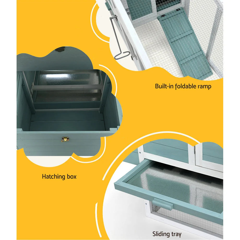 Chicken Coop Rabbit Hutch Large House Run Cage 150x60x93cm