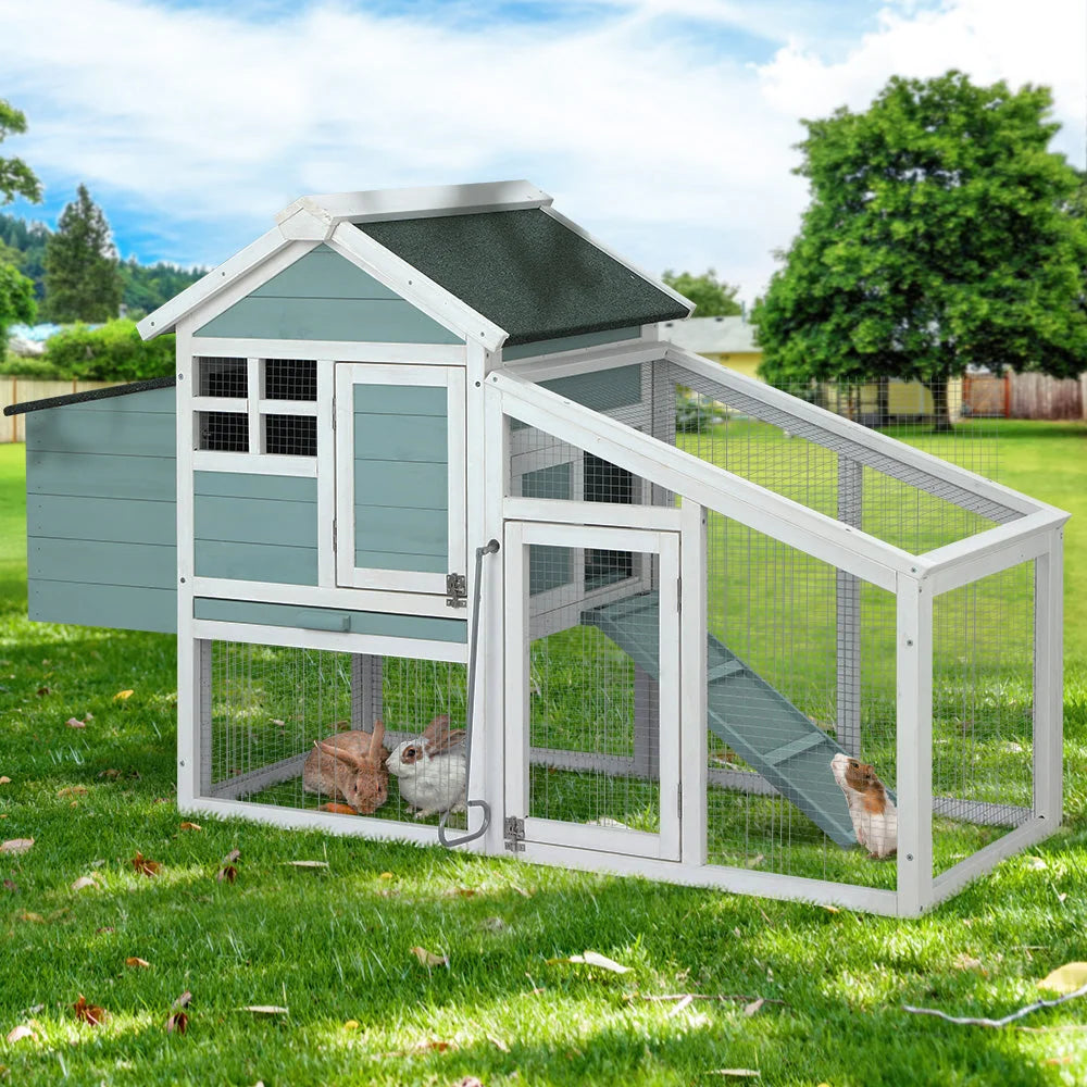 Chicken Coop Rabbit Hutch Large House Run Cage 150x60x93cm
