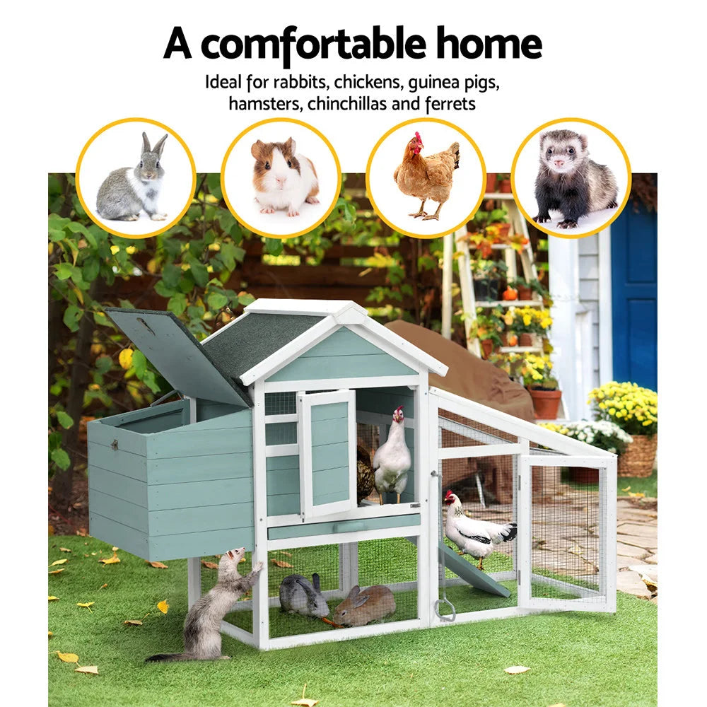 Chicken Coop Rabbit Hutch Large House Run Cage 150x60x93cm