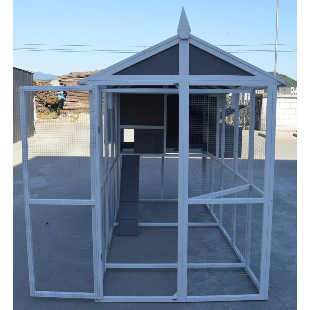 Chicken Coop XXL Grey Rabbit Guinea Pig Hutch Ferret Hen