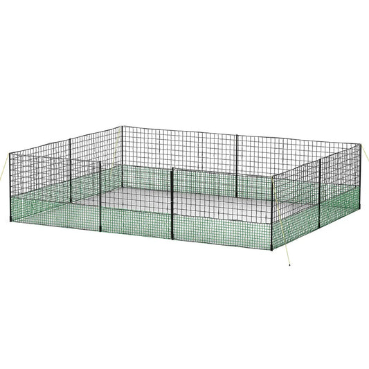 25m chicken coop run with steel posts and wire mesh sides