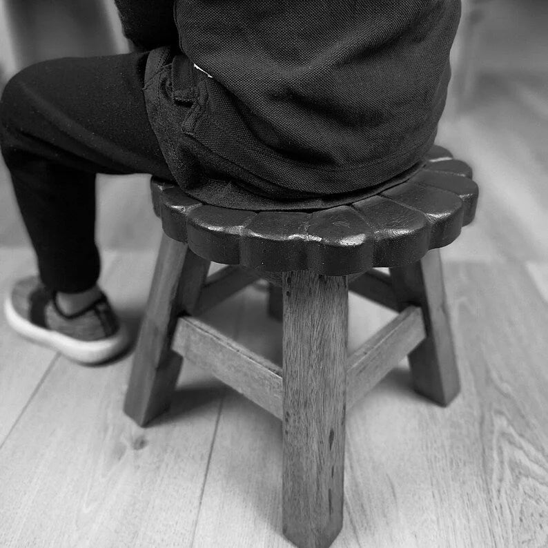 Children’s Chair Hand Carved Wooden Train Locomotive Theme