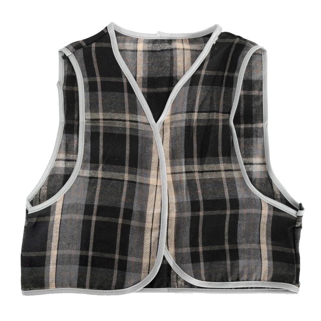 Childrens Grey Checkered Party Costume Vest Boys Kids