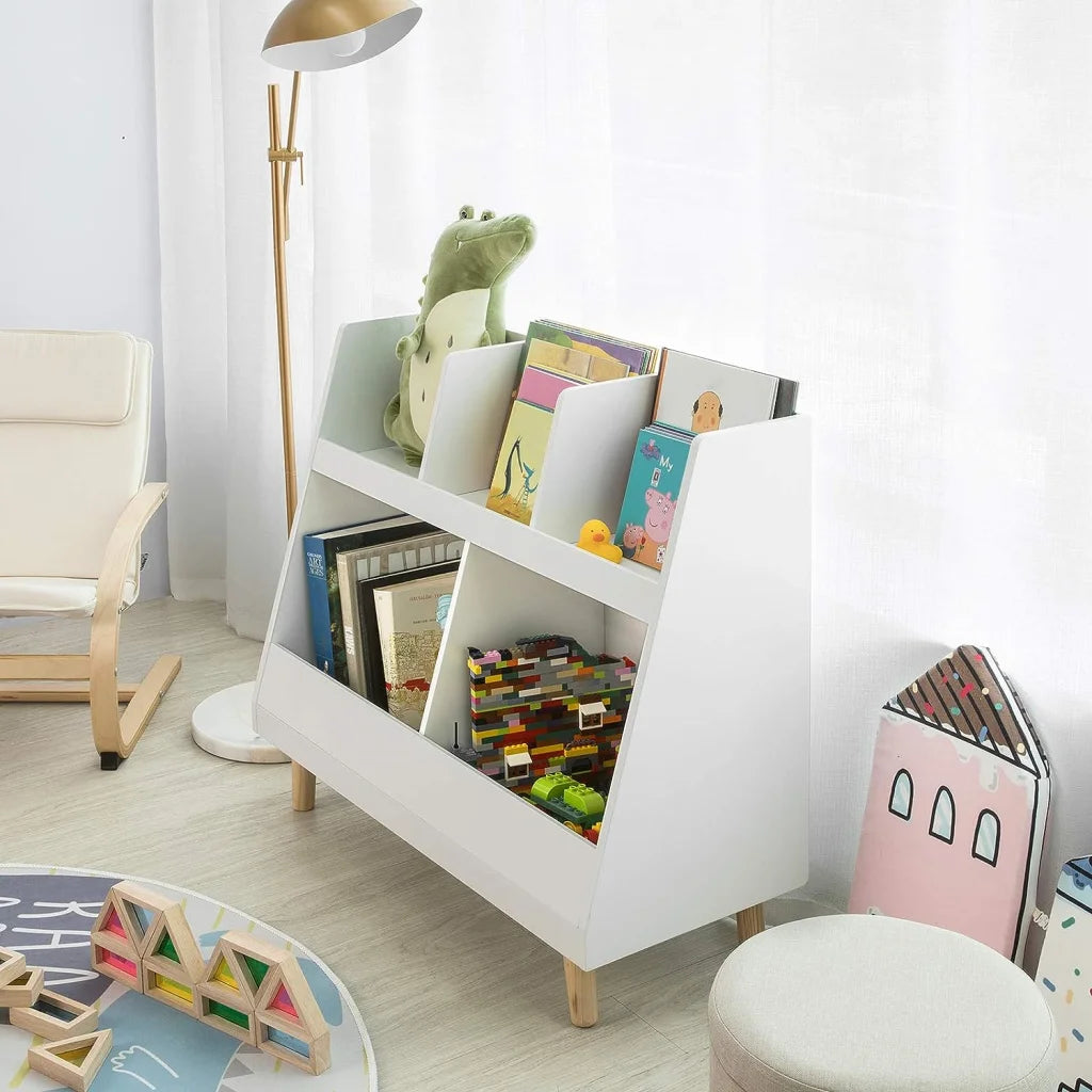 Childrens Shelving Unit 5 Compartments Bookcase - Baby &