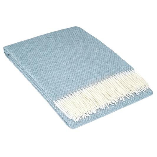 Chiswick Throw Merino Wool Cashmere Blue - Home & Garden