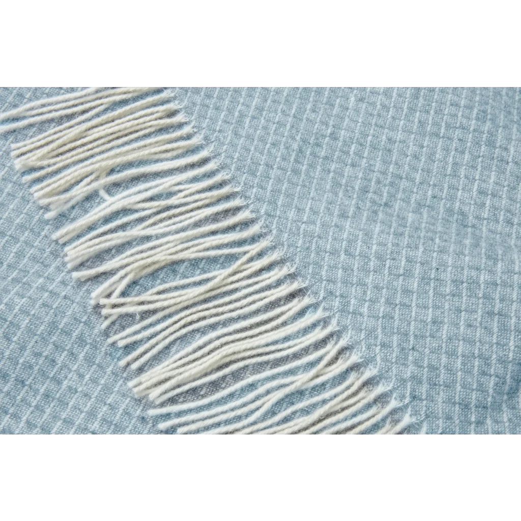 Chiswick Throw Merino Wool Cashmere Blue - Home & Garden