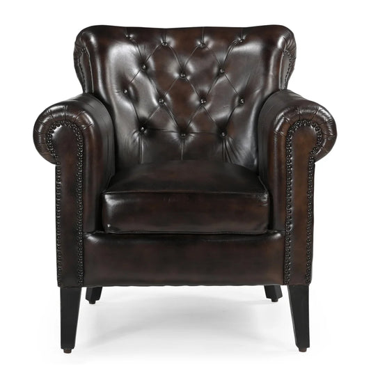 CHOCOLATE LEATHER ARMCHAIR - Furniture > Sofas > Sofas &