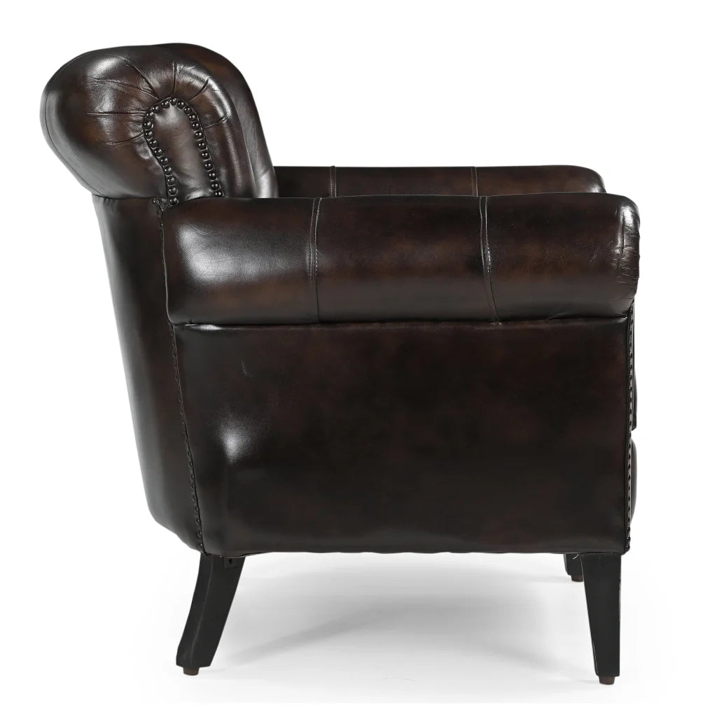 CHOCOLATE LEATHER ARMCHAIR - Furniture > Sofas > Sofas &