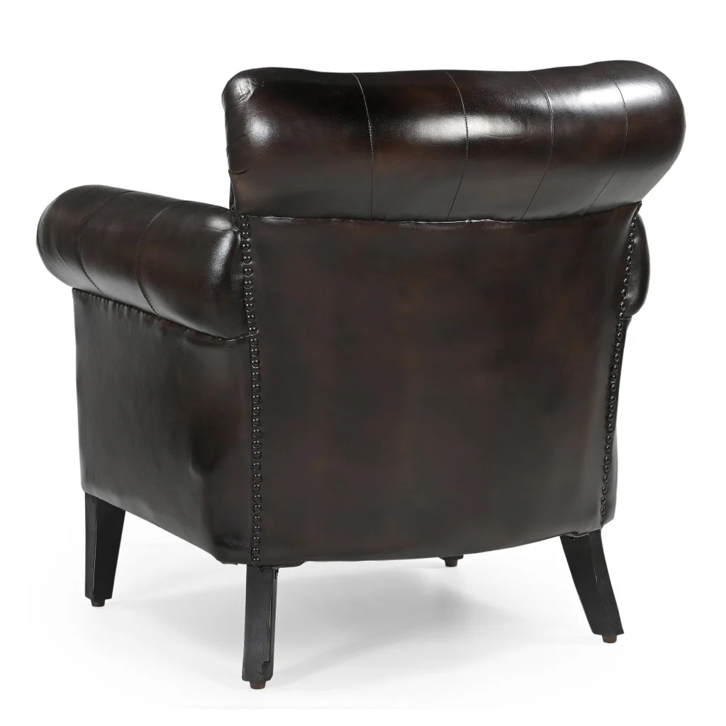 CHOCOLATE LEATHER ARMCHAIR - Furniture > Sofas > Sofas &