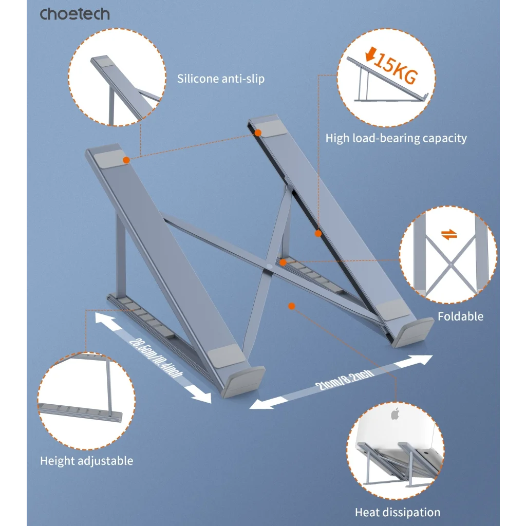 CHOETECH H055-GY Aluminum Foldable Laptop Stand