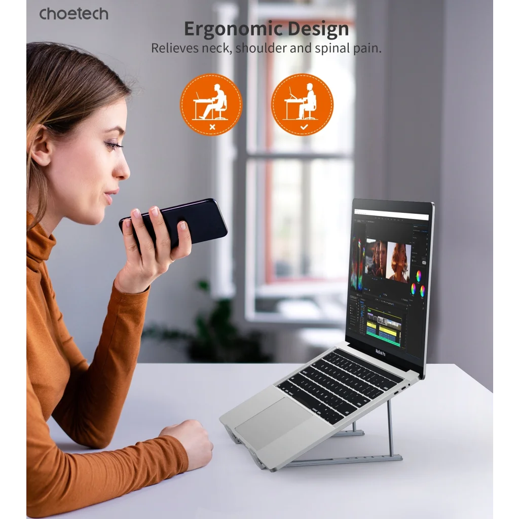 CHOETECH H055-GY Aluminum Foldable Laptop Stand
