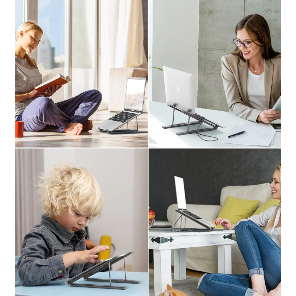 CHOETECH HUB-M48 7-in-1 Hub + Foldable Laptop stand USB-C