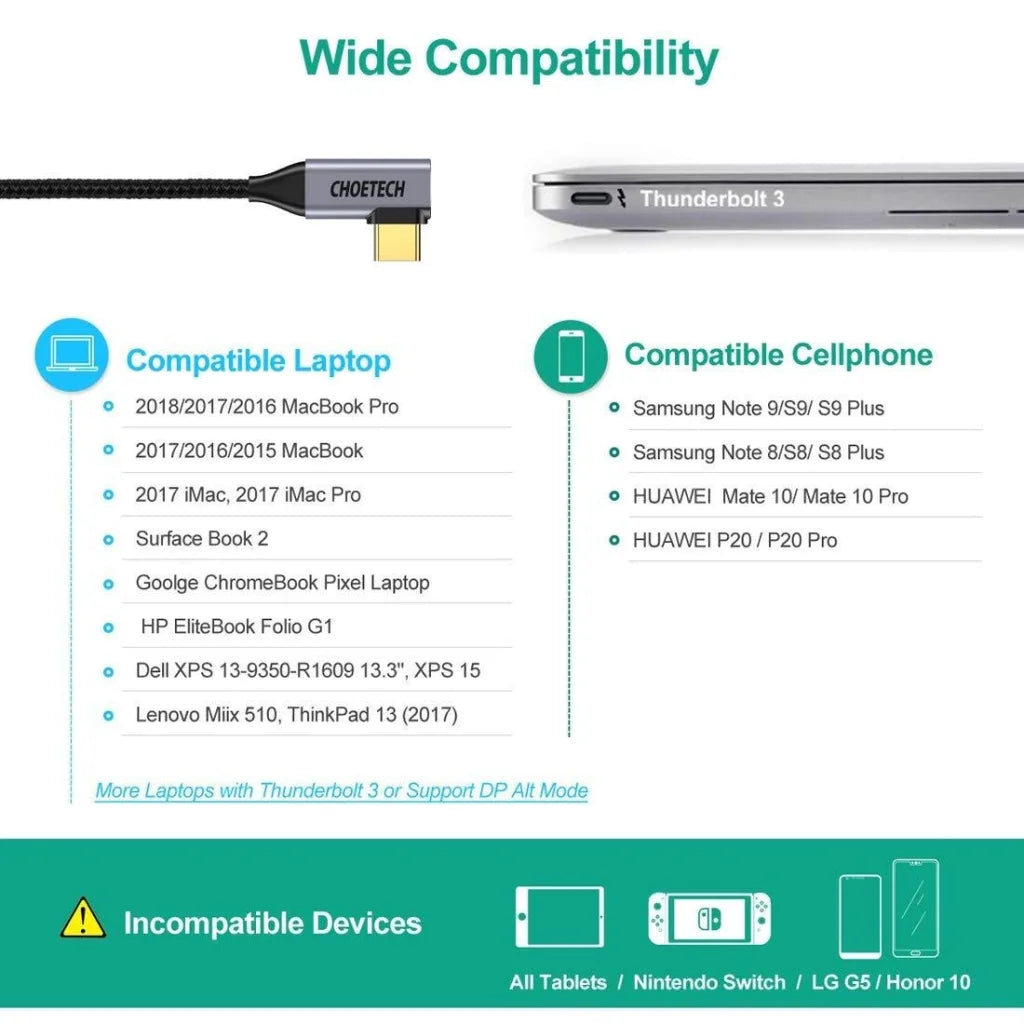 Choetech XCH-1803 USB-C to HDMI Braided Cable 4K@60Hz