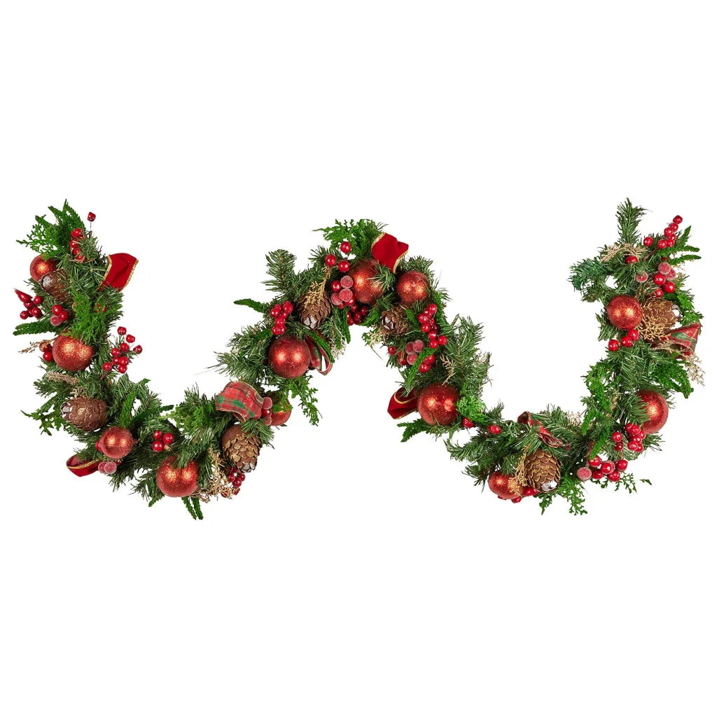 Christabelle 1.85m Christmas Garland with Red Berries Pine