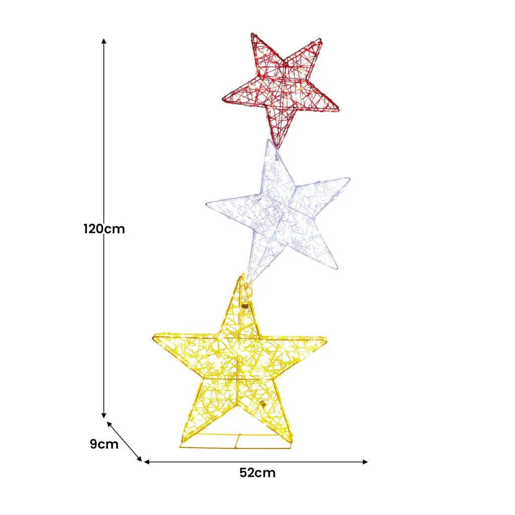 Christabelle 120cm Triple Star Christmas Display
