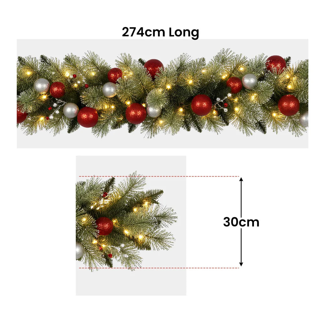 Christabelle 2.7m Christmas Garland with LED Lights