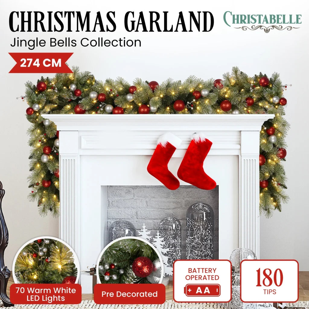 Christabelle 2.7m Christmas Garland with LED Lights