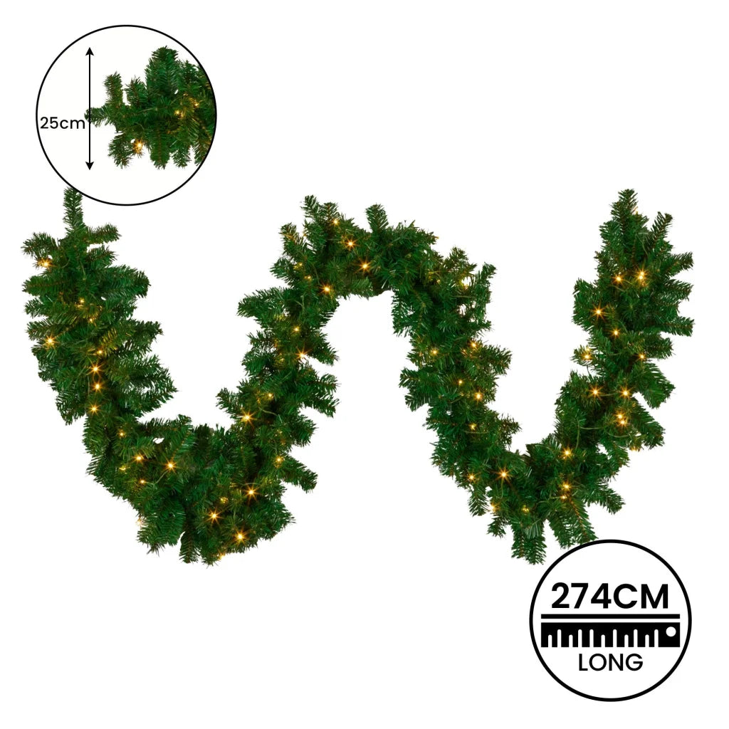 Christabelle 2.7m Christmas Garland with LED Lights