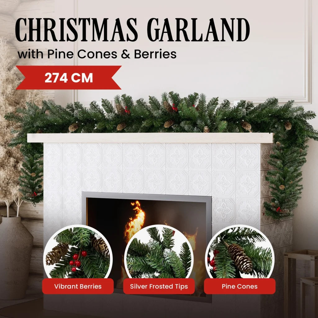 Christabelle 2.7m Christmas Garland with Pine Cones &