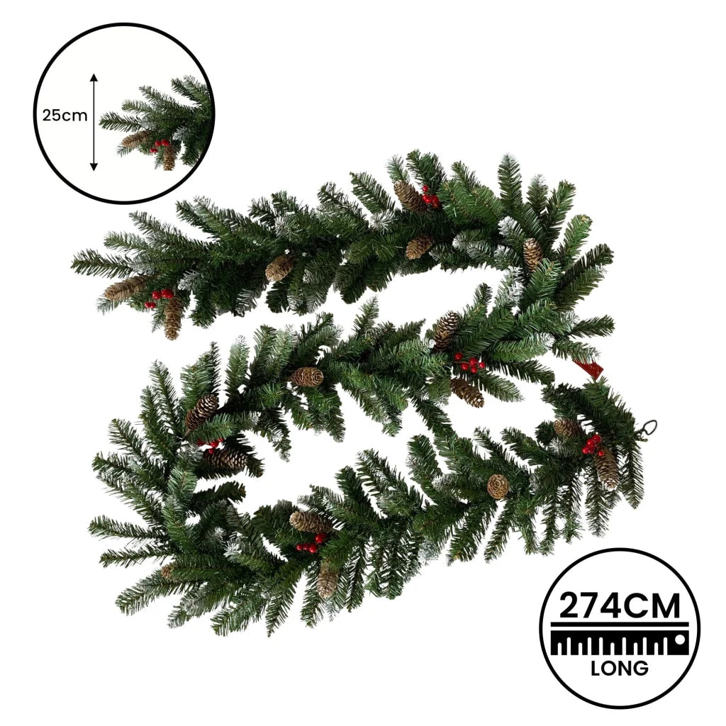 Christabelle 2.7m Christmas Garland with Pine Cones &