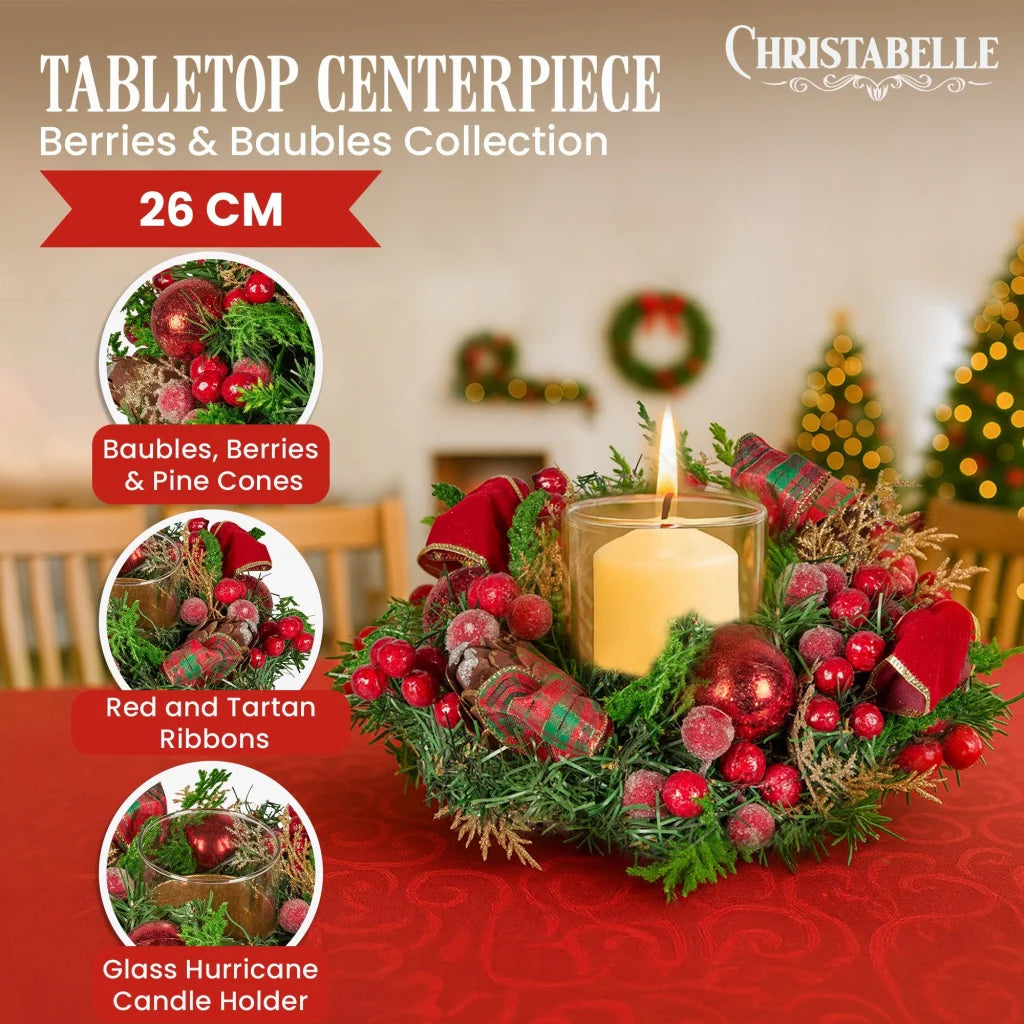Christabelle 26cm Christmas Centrepiece Lush Green Holiday