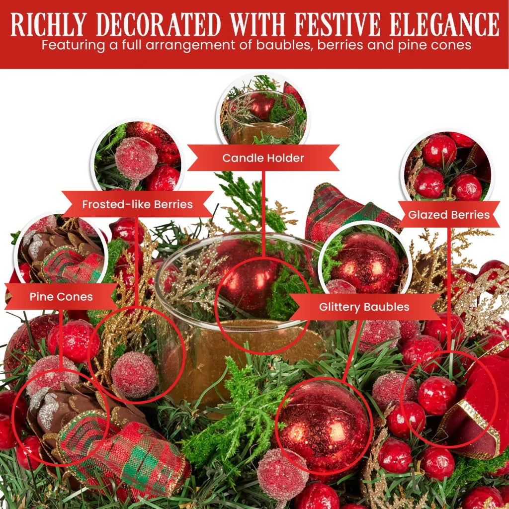 Christabelle 26cm Christmas Centrepiece Lush Green Holiday