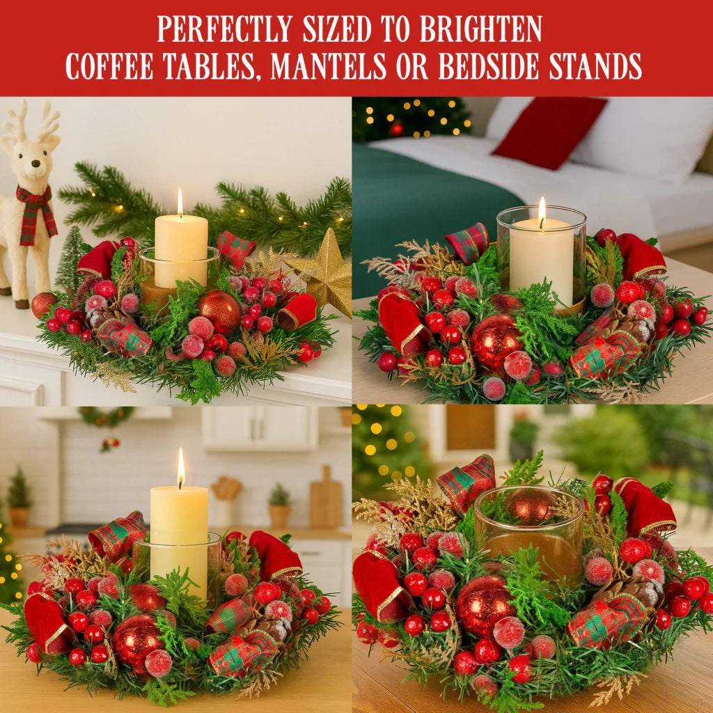 Christabelle 26cm Christmas Centrepiece Lush Green Holiday