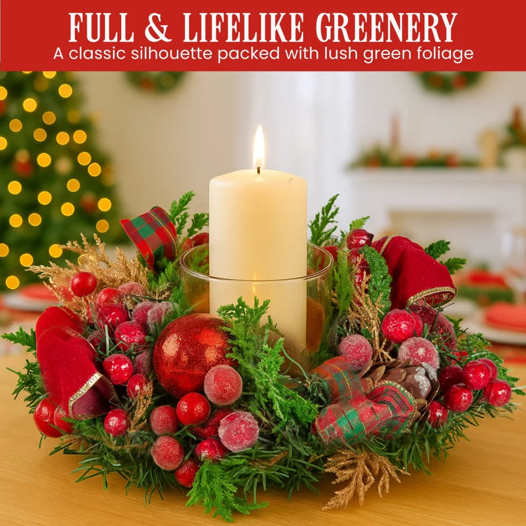 Christabelle 26cm Christmas Centrepiece Lush Green Holiday
