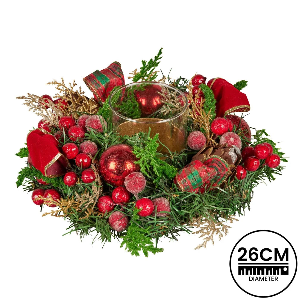 Christabelle 26cm Christmas Centrepiece Lush Green Holiday