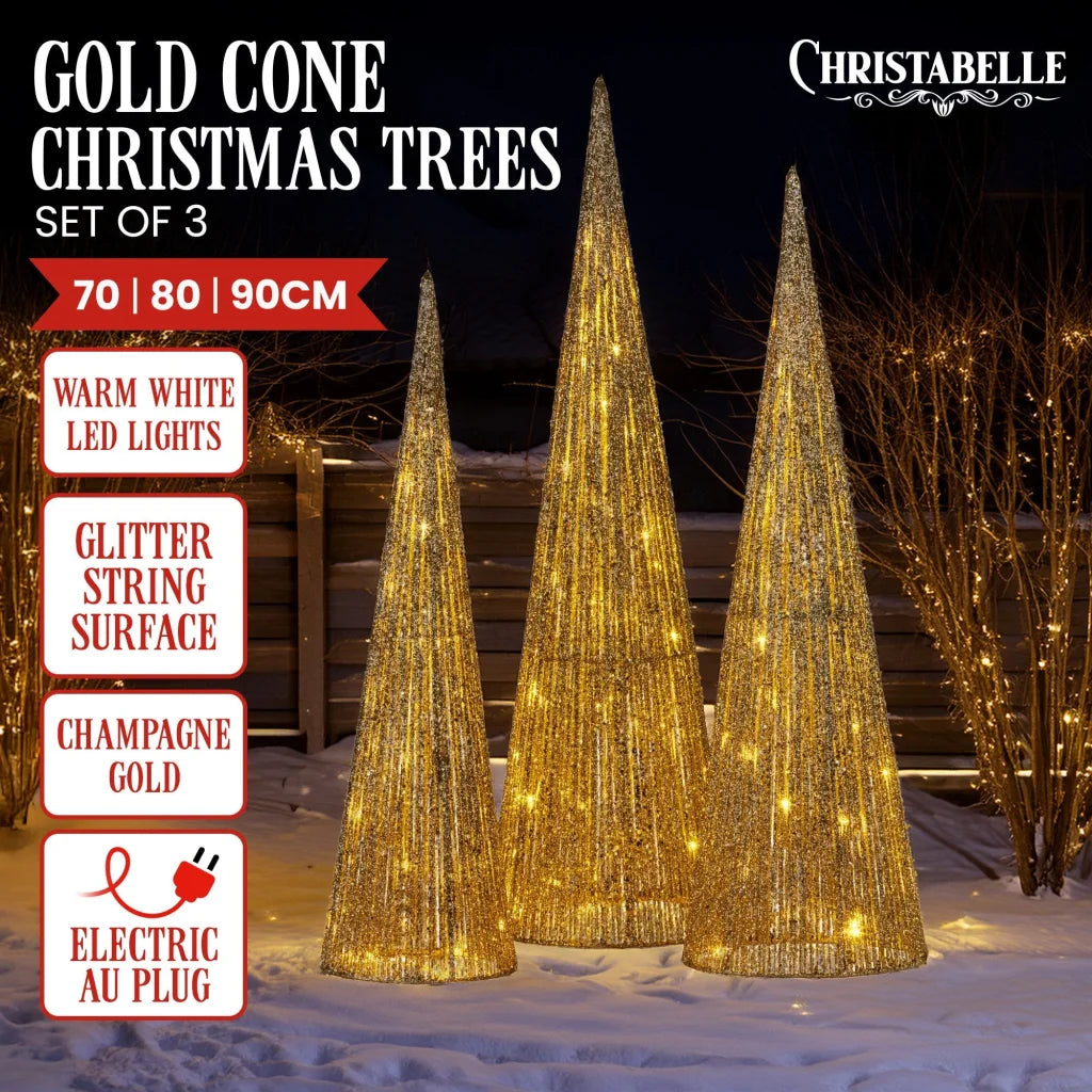 Christabelle 3pc Christmas Tree Indoor Outdoor Display