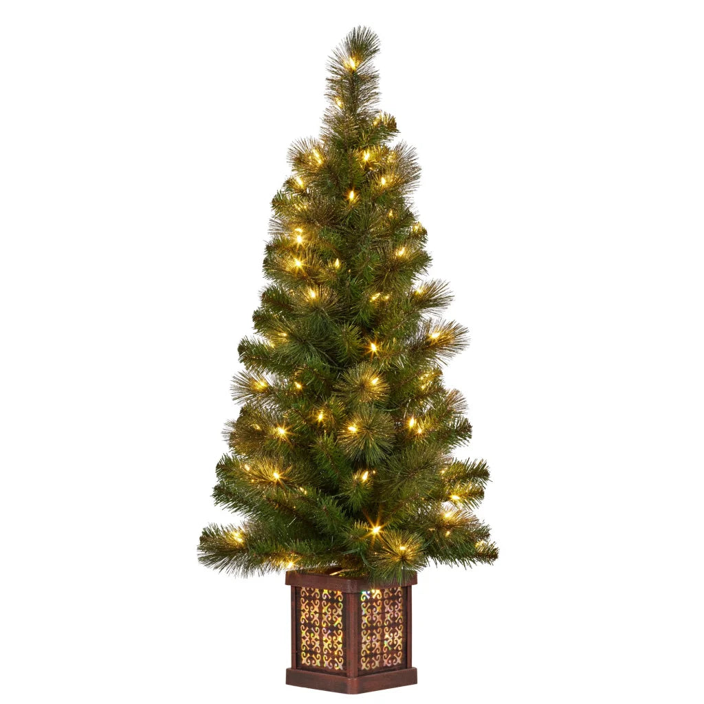 Christabelle 4ft Christmas Tree Glittery Gold Pine Led