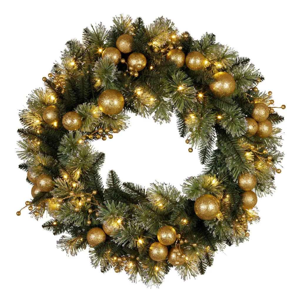 Christabelle 61cm Christmas Wreath Battery-operated Warm