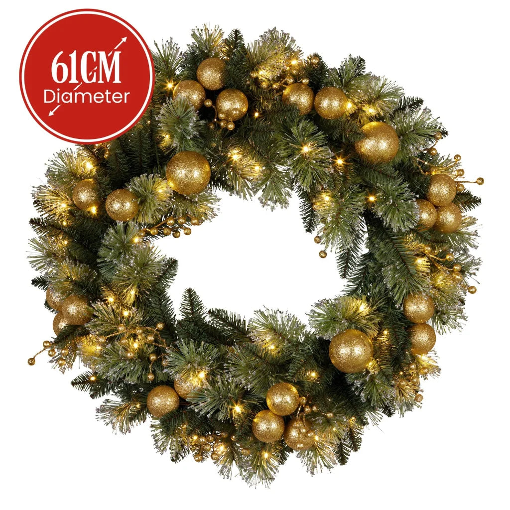 Christabelle 61cm Christmas Wreath Battery-operated Warm